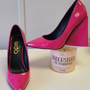 High Stepper, Pink Patent Leather Block heel,  Size 7